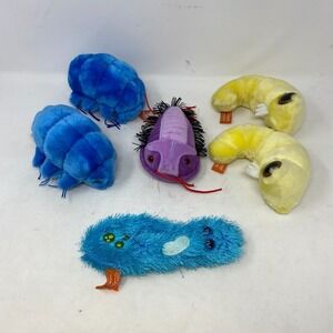 Giant Microbes Plush Lot Waterbear, Paramecium,‎ Trilobite, Bookworm
